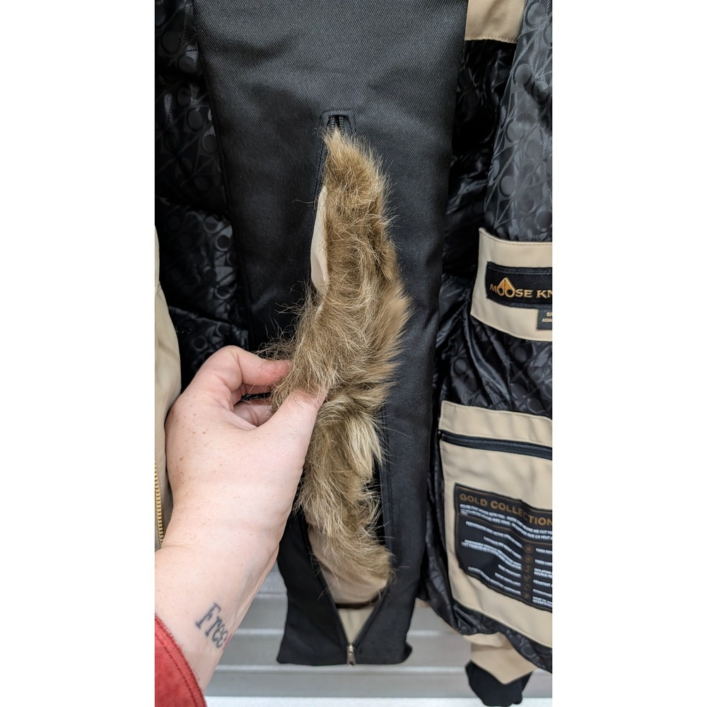 Moose Knuckles NWT Gold Series Betta Shearling Jacket Sand Down Puffer Coat- S - Picture 14 of 16